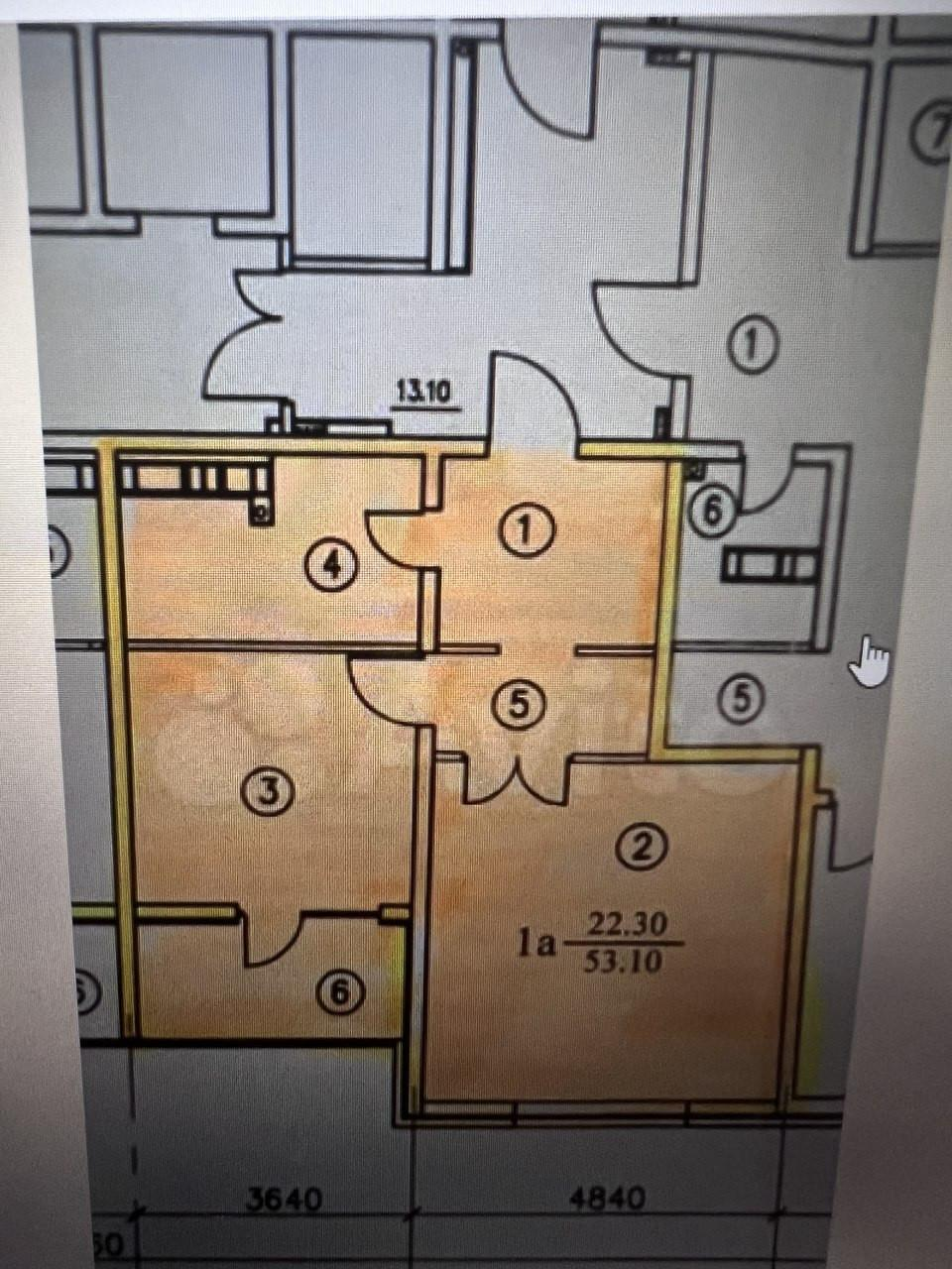 1-комнатная 53.1 м2 в ЖК undefined корпус null этаж 14