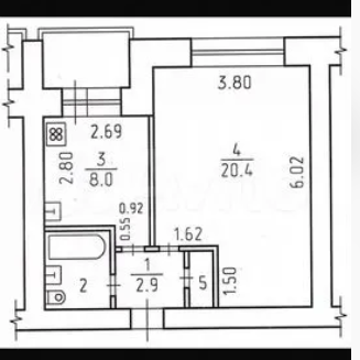 1-комнатная 35 м2 в ЖК undefined корпус null этаж 2
