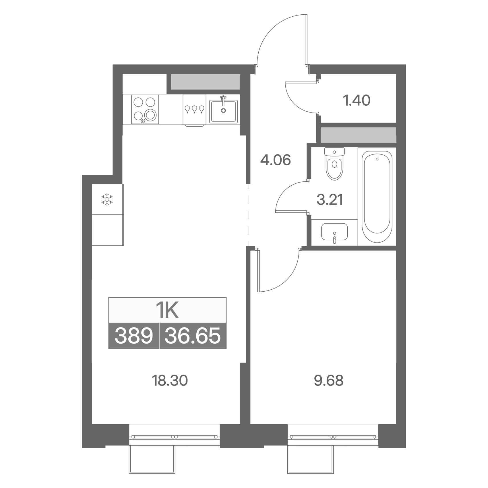 1-комнатная 36 м2 в ЖК Новая Жизнь - Львовская корпус null этаж 10
