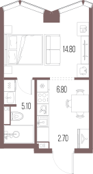 Студия 29 м2 в ЖК Северный порт. Береговые кварталы корпус null этаж 27