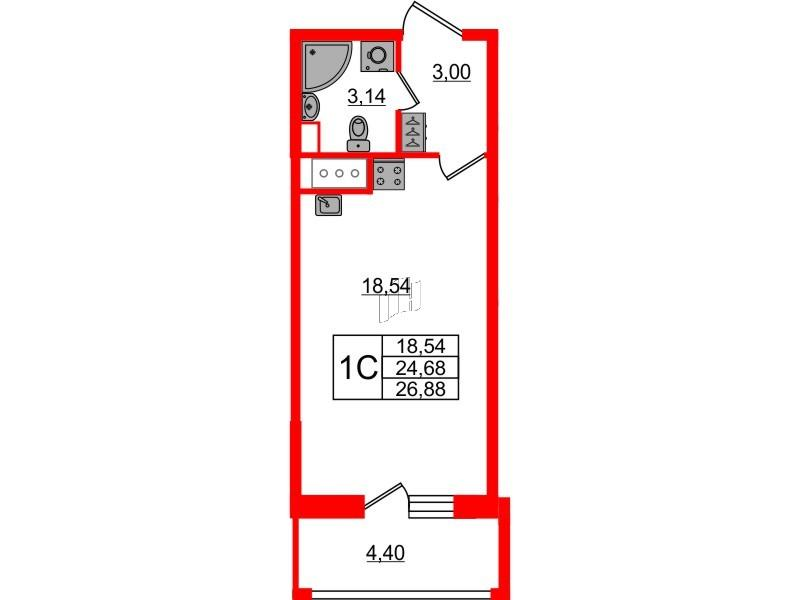 Студия 24 м2 в ЖК Pulse Premier корпус null этаж 16