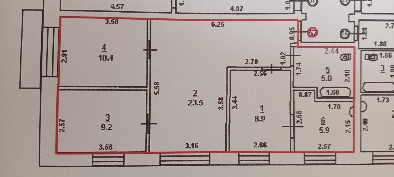 4-комнатная 62.9 м2 в ЖК undefined корпус null этаж 2