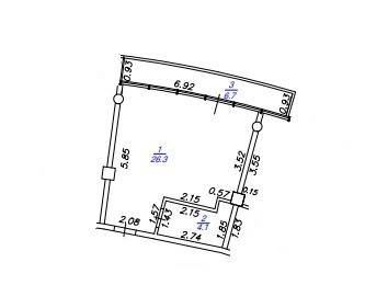 Студия 37.1 м2 в ЖК undefined корпус null этаж 2