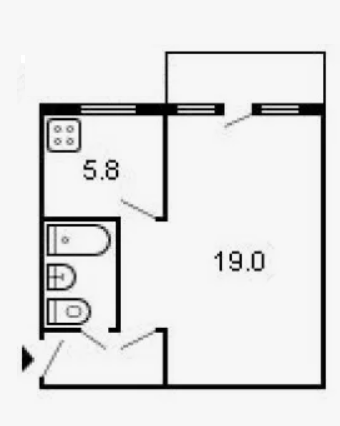 1-комнатная 30.9 м2 в ЖК undefined корпус null этаж 4