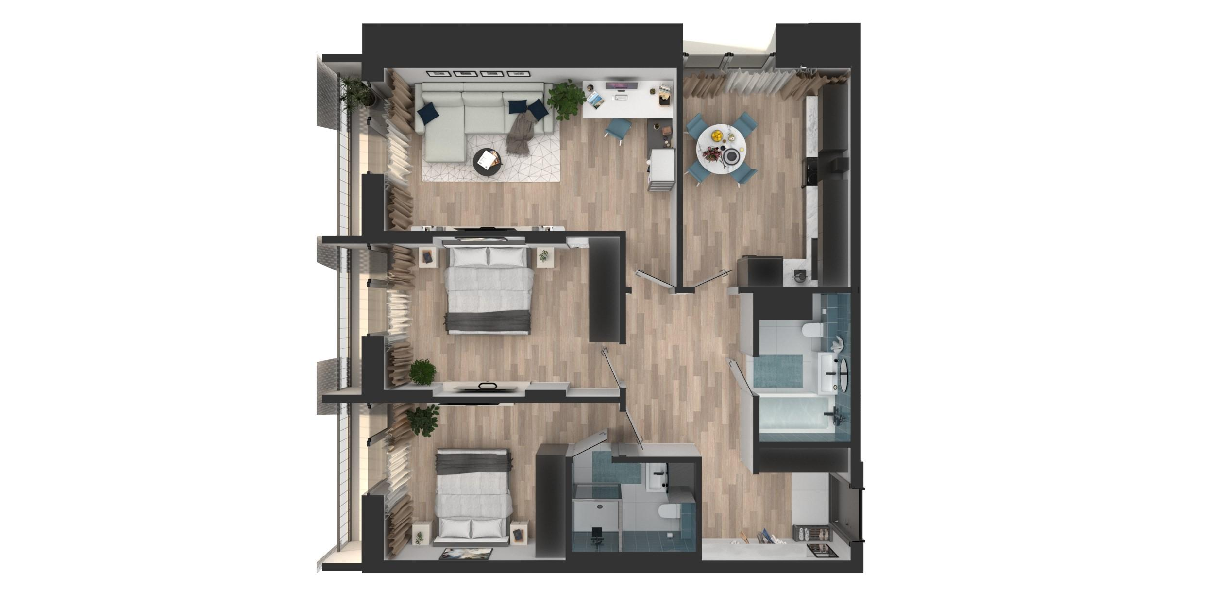 3-комнатная 81 м2 в ЖК Мой Ритм корпус null этаж 5