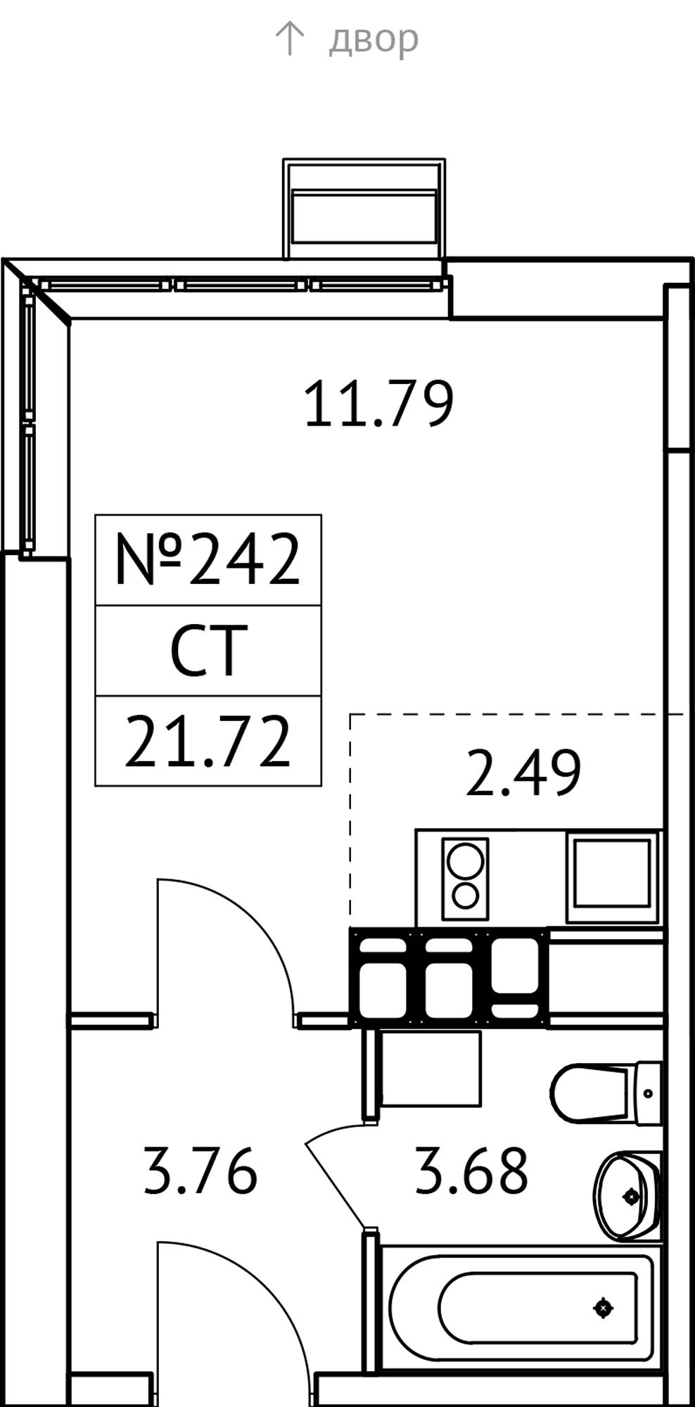 Студия 21 м2 в ЖК Новотомилино корпус null этаж 16
