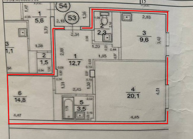 3-комнатная 63 м2 в ЖК undefined корпус null этаж 15