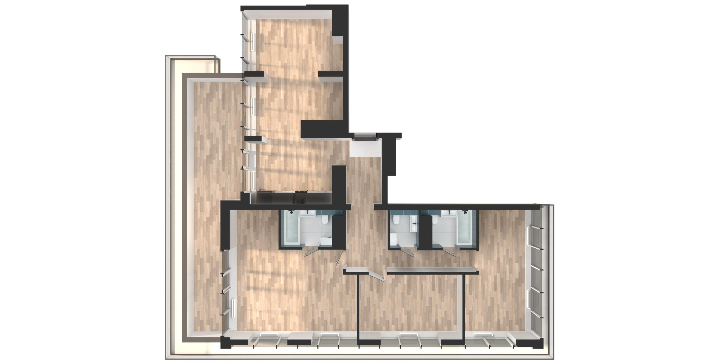 4-комнатная 124 м2 в ЖК Мой Ритм корпус null этаж 17