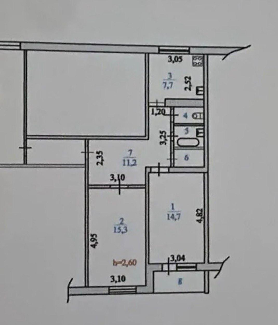 2-комнатная 54.1 м2 в ЖК undefined корпус null этаж 3