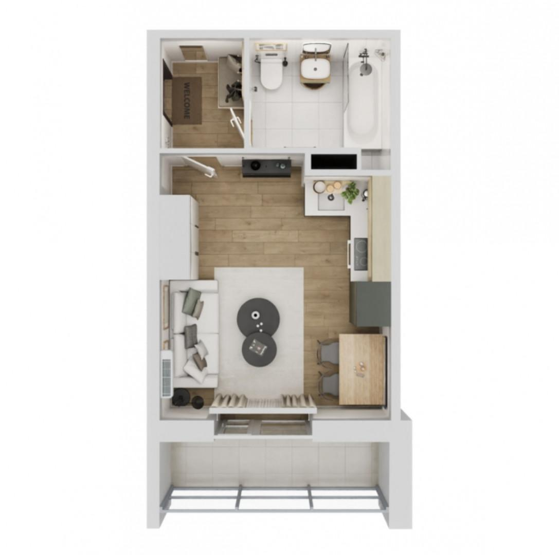 Студия 24.3 м2 в ЖК undefined корпус null этаж 10