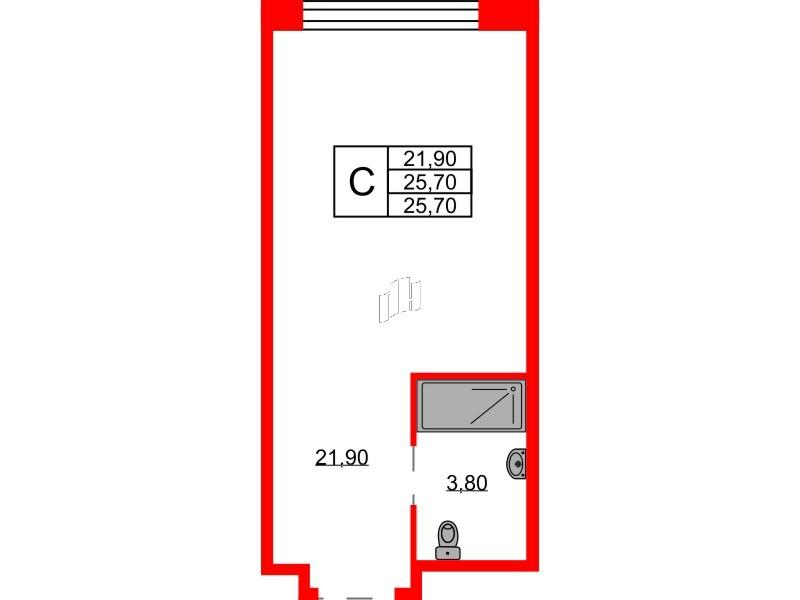 Студия 25 м2 в ЖК Industrial Avenir корпус null этаж 10