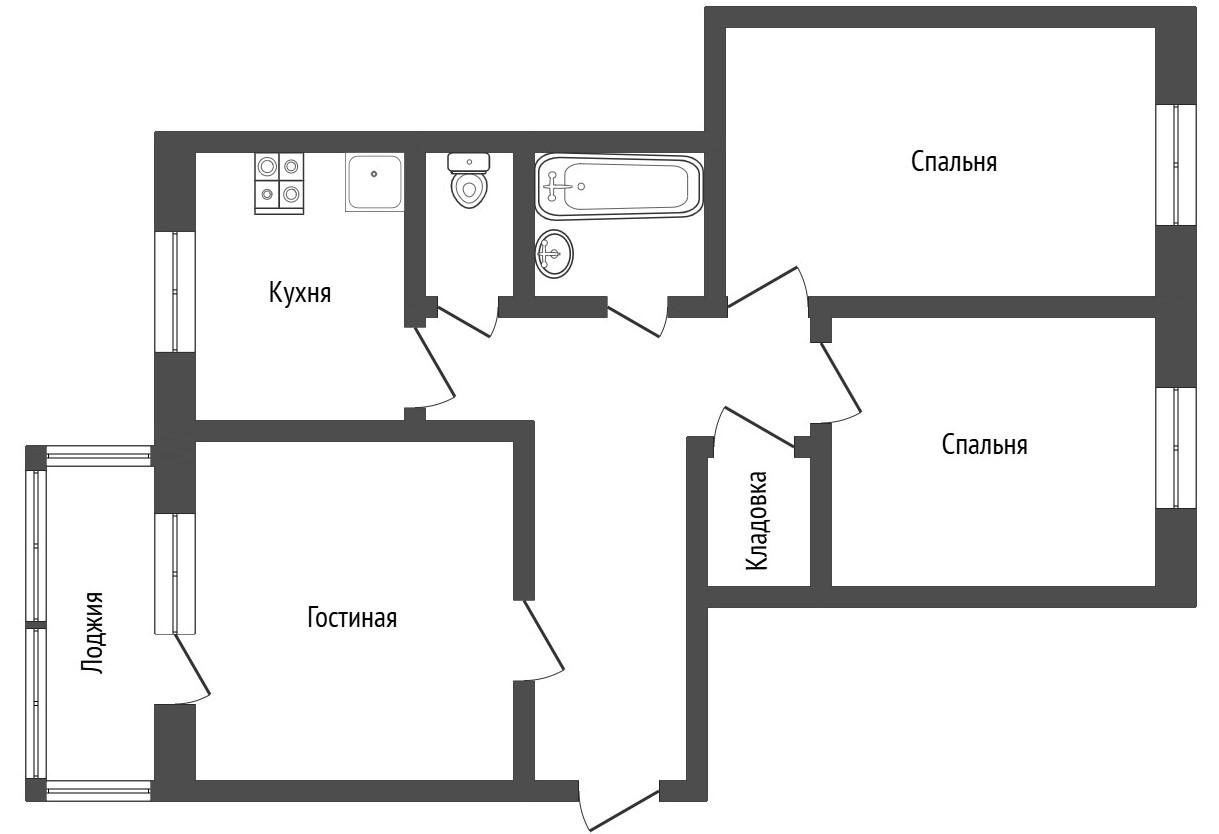 3-комнатная 69 м2 в ЖК undefined корпус null этаж 4