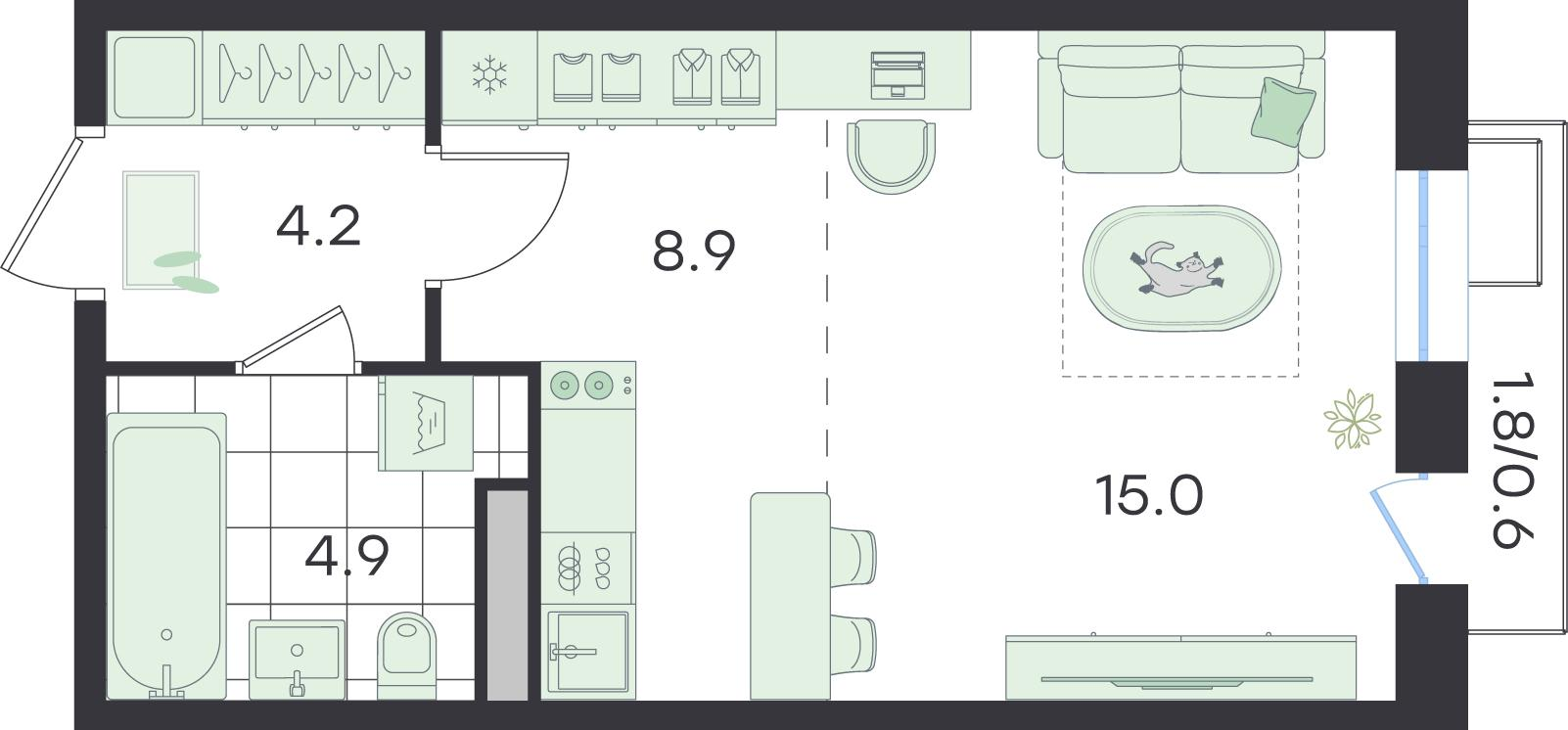 Студия 32 м2 в ЖК G3 Театральный корпус null этаж 4