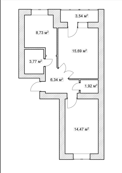 2-комнатная 50.5 м2 в ЖК undefined корпус null этаж 8