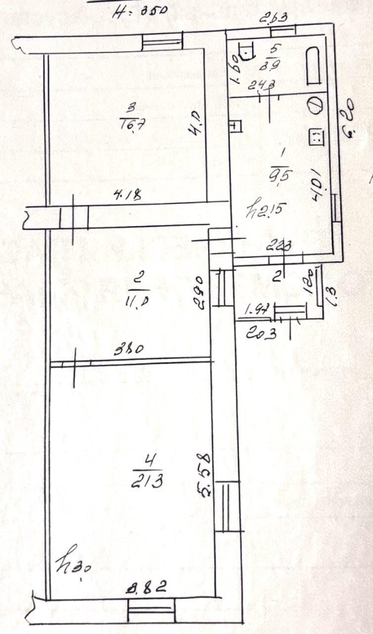 3-комнатная 62.4 м2 в ЖК undefined корпус null этаж 1