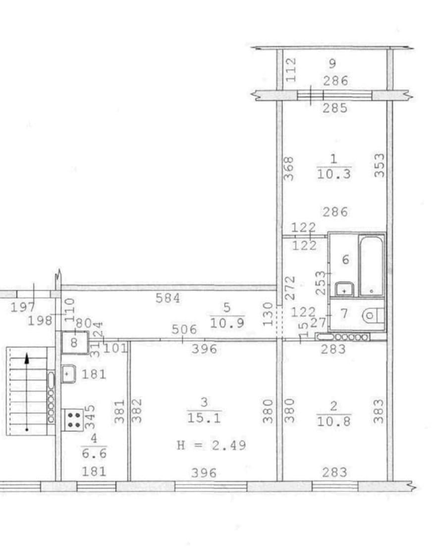 3-комнатная 58 м2 в ЖК undefined корпус null этаж 6