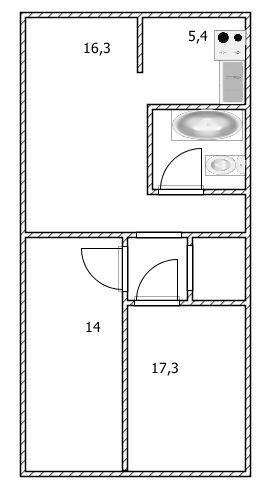 3-комнатная 61 м2 в ЖК undefined корпус null этаж 4