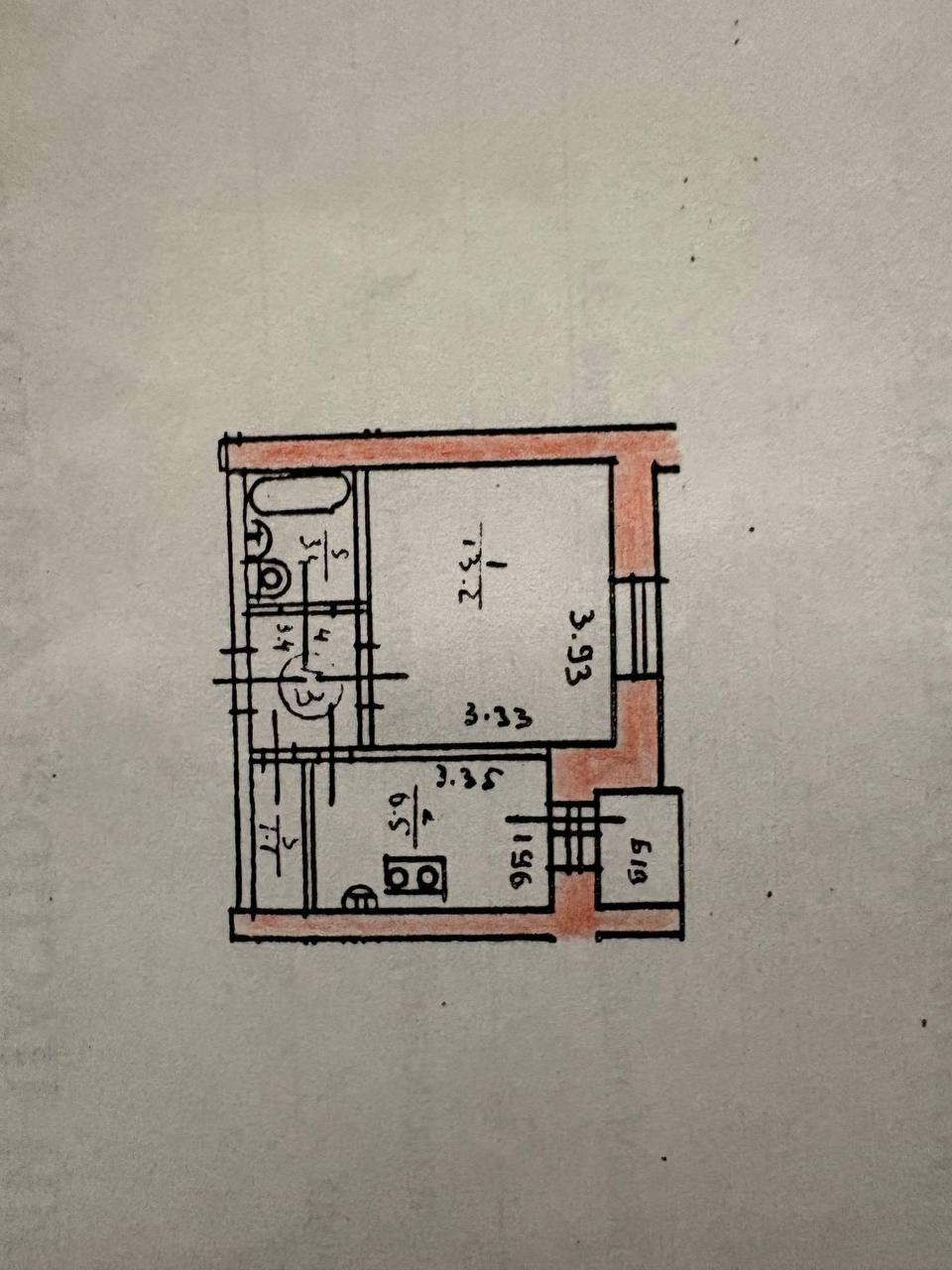 1-комнатная 29.6 м2 в ЖК undefined корпус null этаж 2