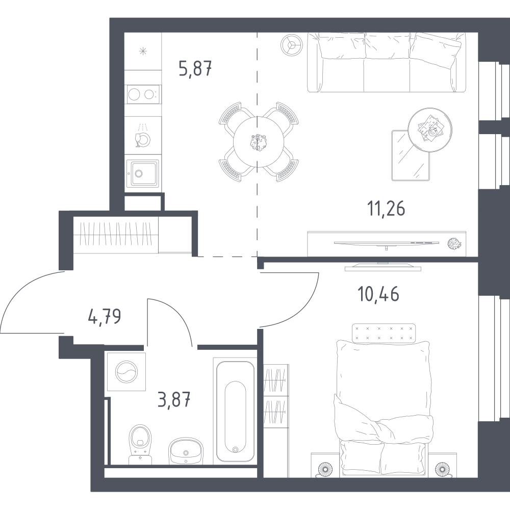 Студия 36 м2 в ЖК Егорово парк корпус null этаж 5