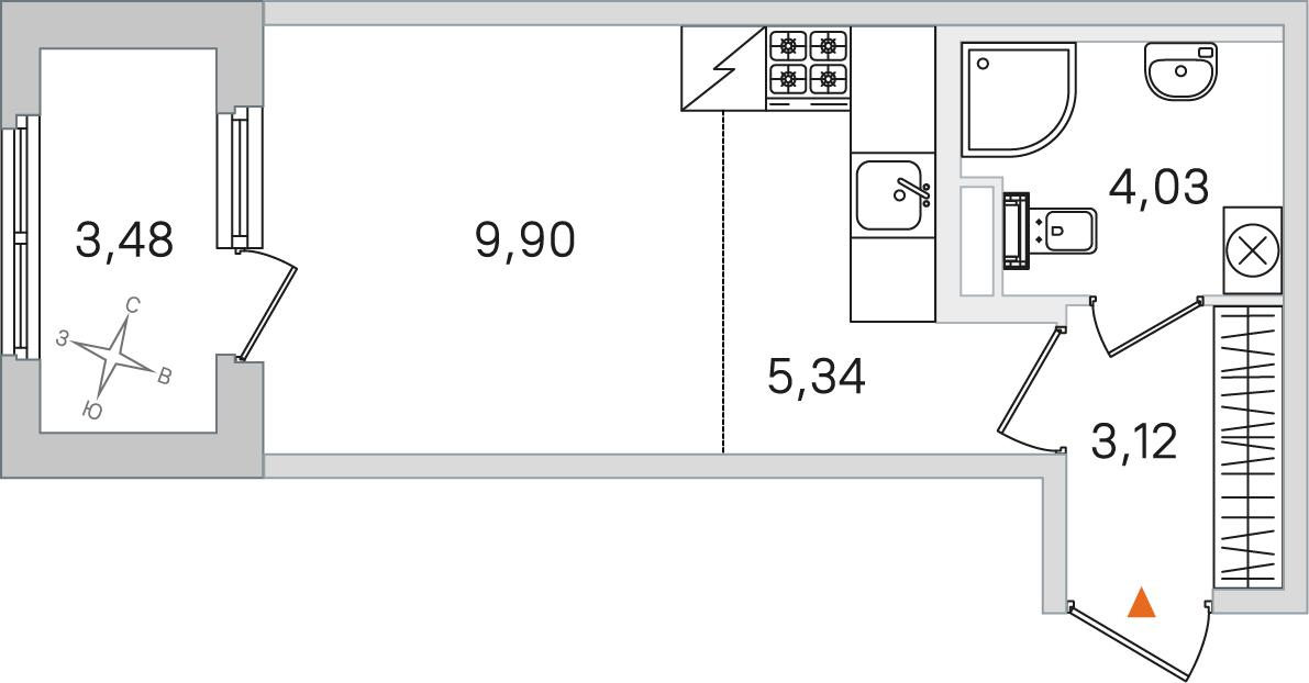 Студия 24 м2 в ЖК Дубровский корпус null этаж 1