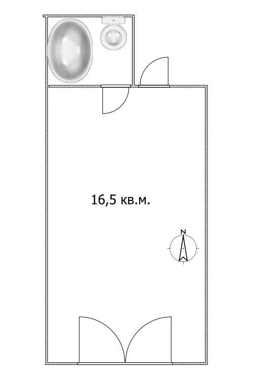 Студия 16.5 м2 в ЖК undefined корпус null этаж 1