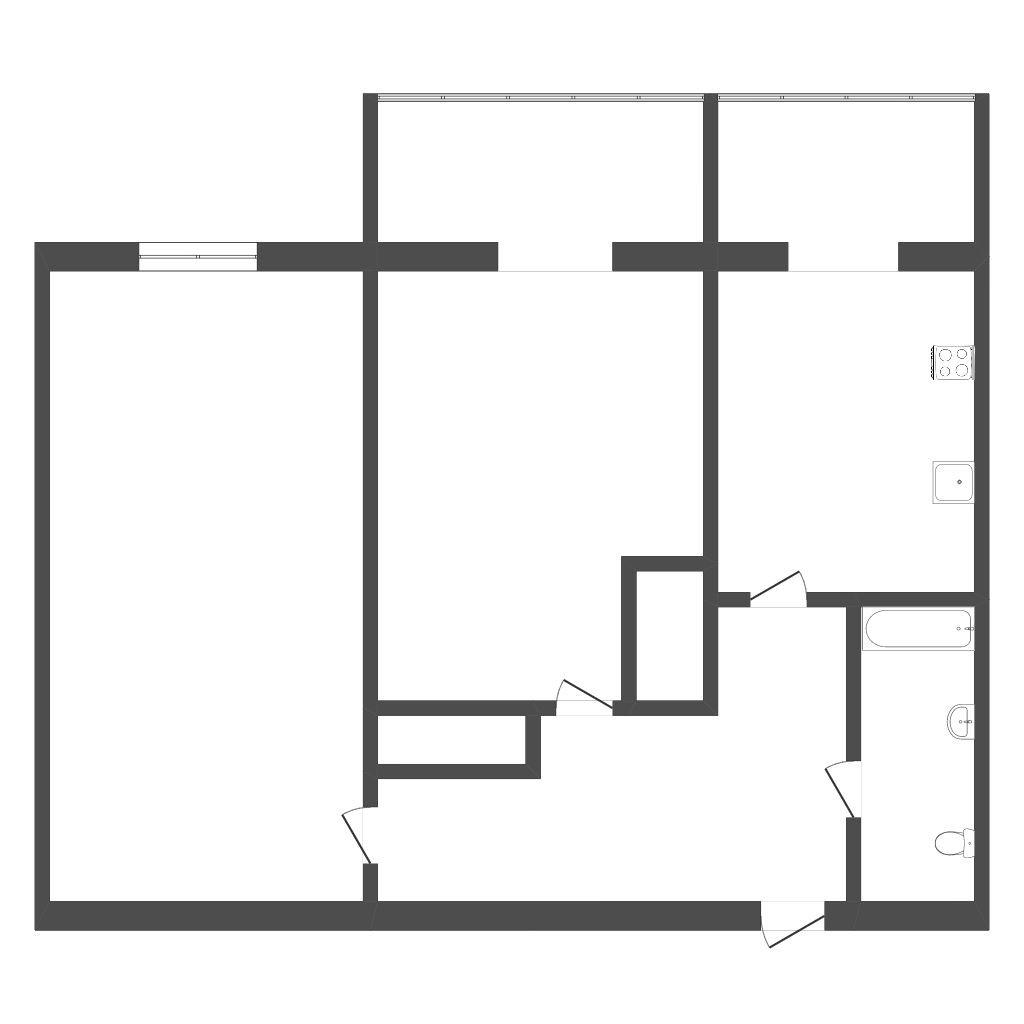 2-комнатная 55 м2 в ЖК undefined корпус null этаж 10