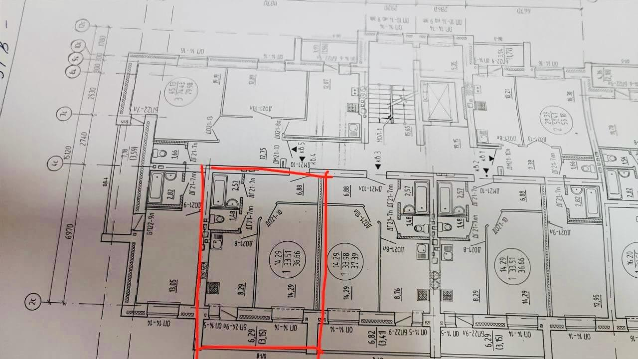 1-комнатная 37 м2 в ЖК undefined корпус null этаж 6