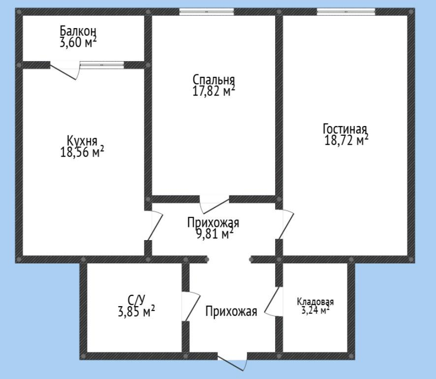 2-комнатная 80 м2 в ЖК undefined корпус null этаж 4
