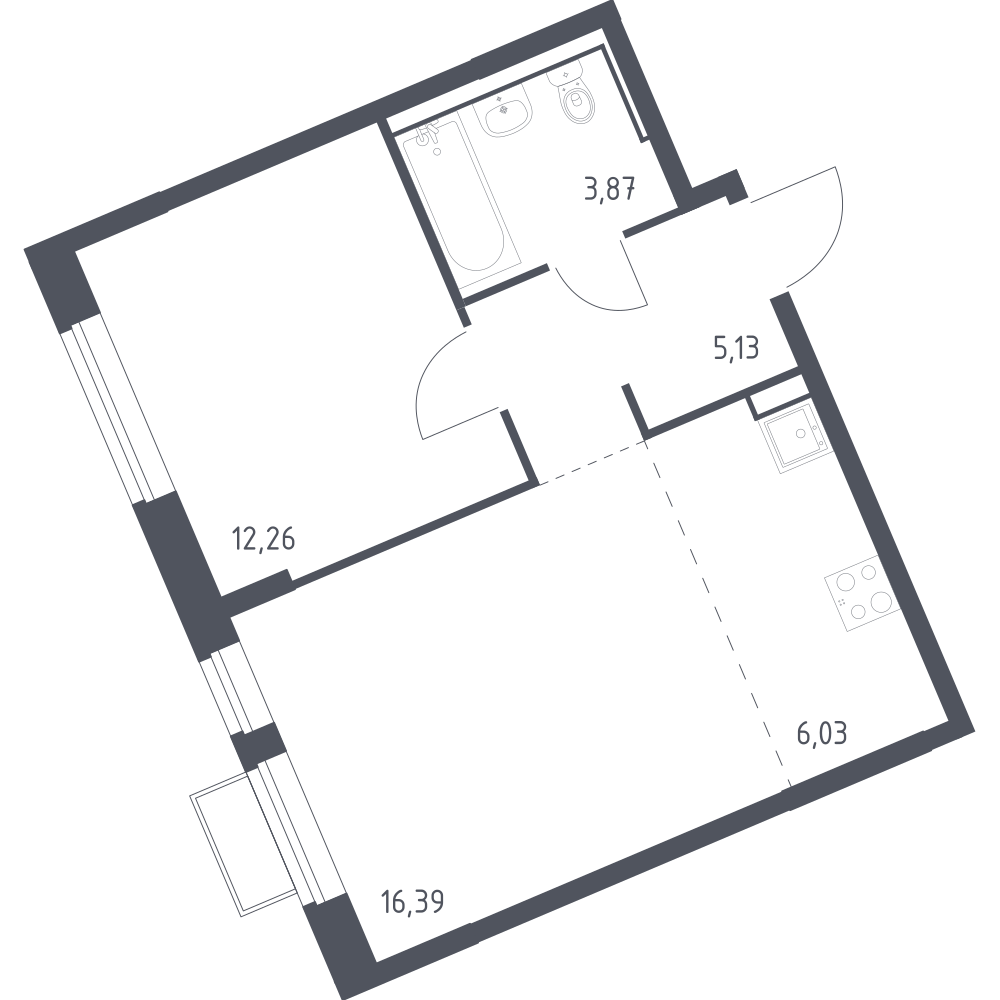 Студия 43 м2 в ЖК Молжаниново корпус null этаж 5