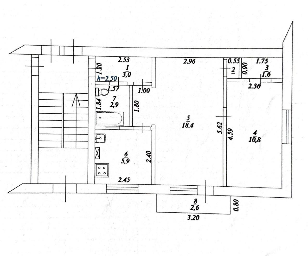 2-комнатная 43.1 м2 в ЖК undefined корпус null этаж 2