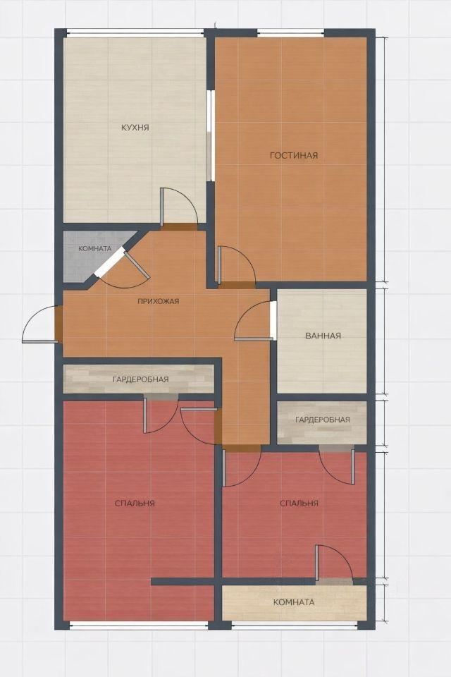 3-комнатная 85 м2 в ЖК undefined корпус null этаж 21