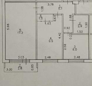 2-комнатная 43.1 м2 в ЖК undefined корпус null этаж 3