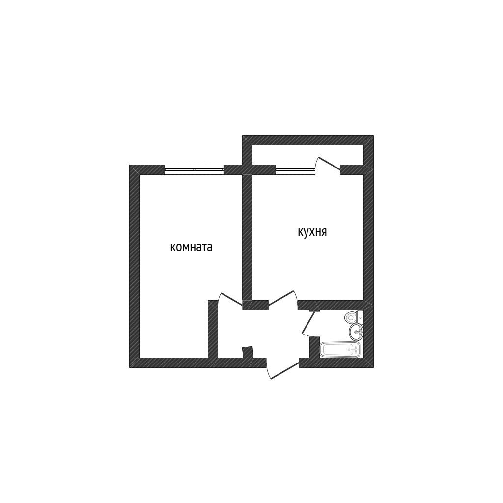 1-комнатная 40.2 м2 в ЖК undefined корпус null этаж 1