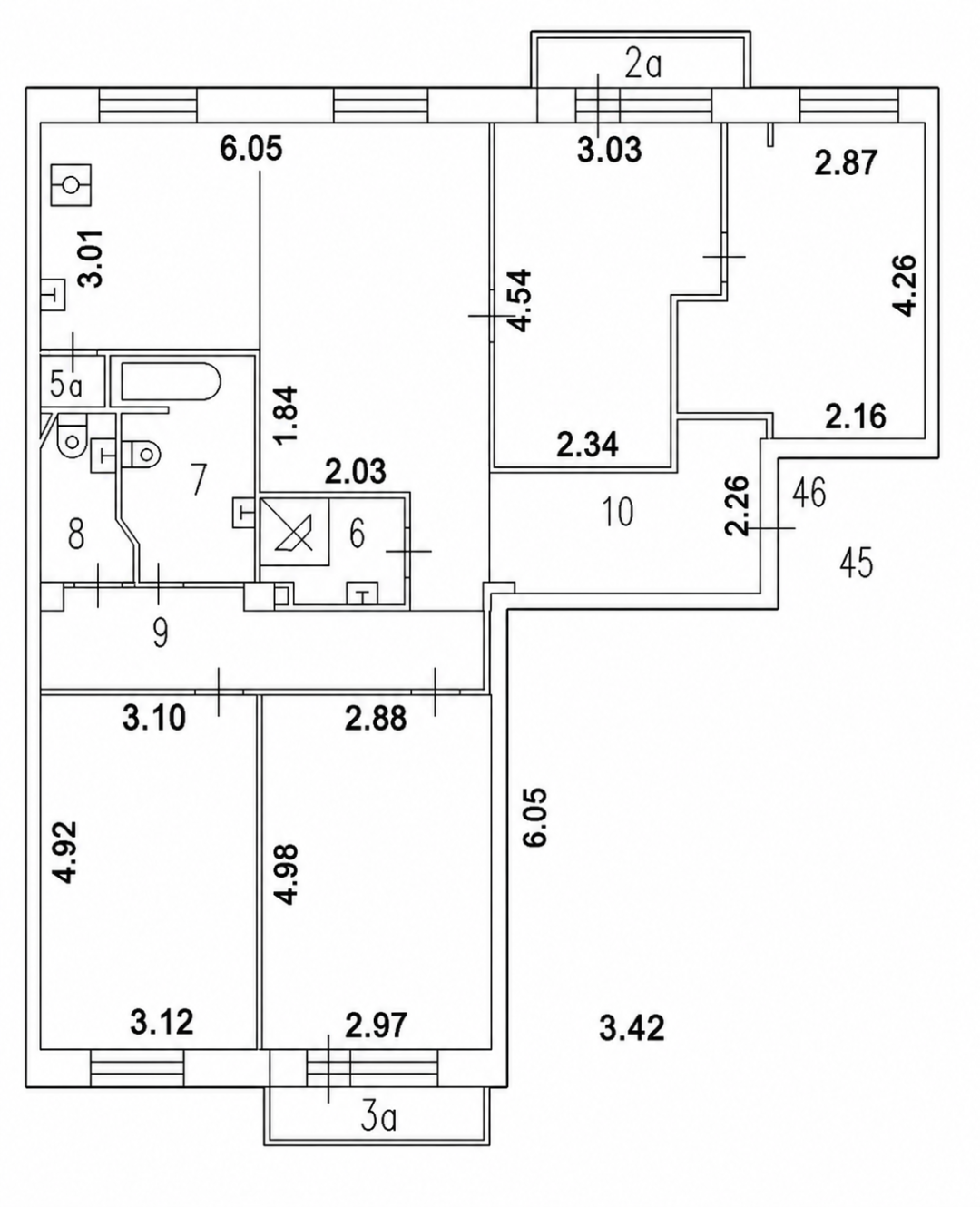 4-комнатная 102 м2 в ЖК undefined корпус null этаж 5