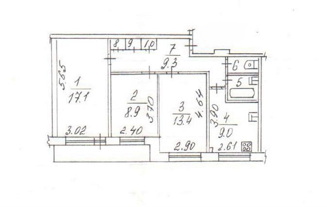 3-комнатная 61.6 м2 в ЖК undefined корпус null этаж 8