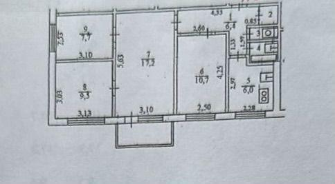 4-комнатная 64.3 м2 в ЖК undefined корпус null этаж 4
