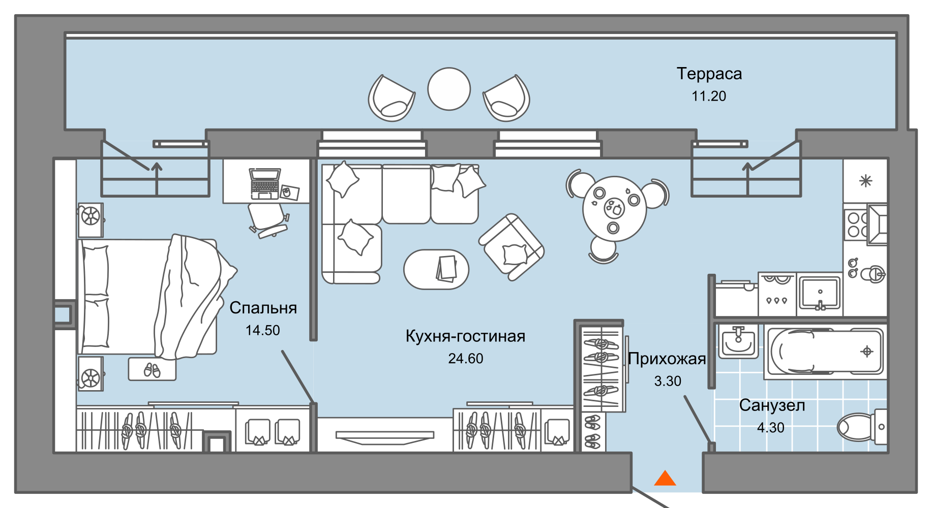 2-комнатная 52 м2 в ЖК Камаполис корпус null этаж 8