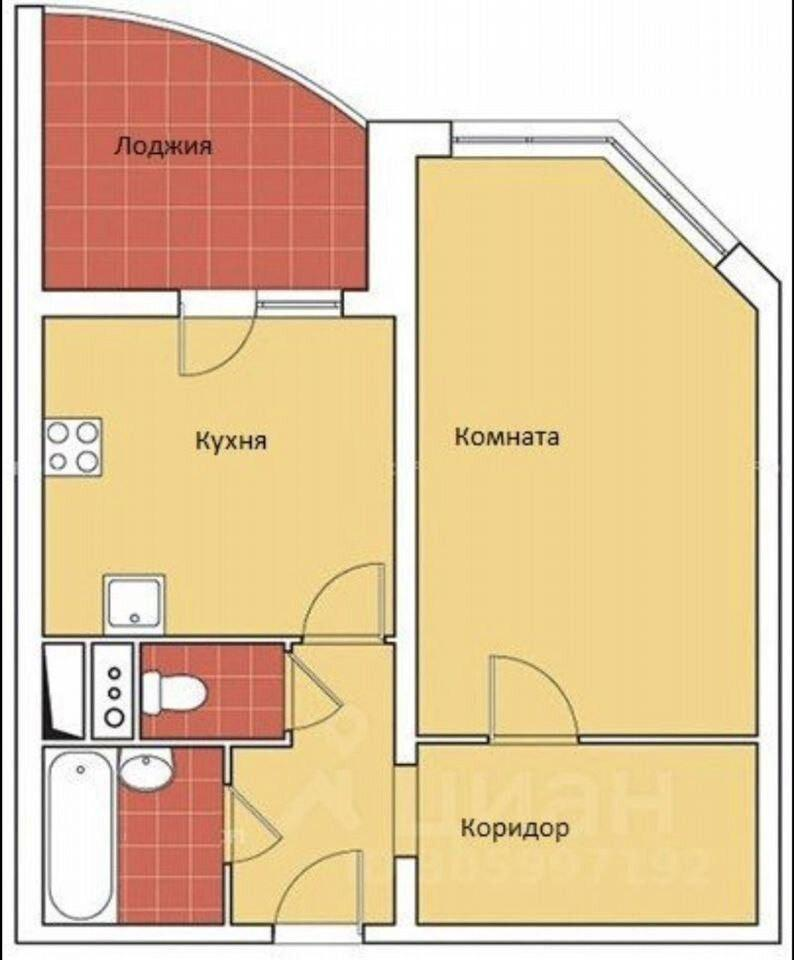 1-комнатная 42 м2 в ЖК undefined корпус null этаж 14