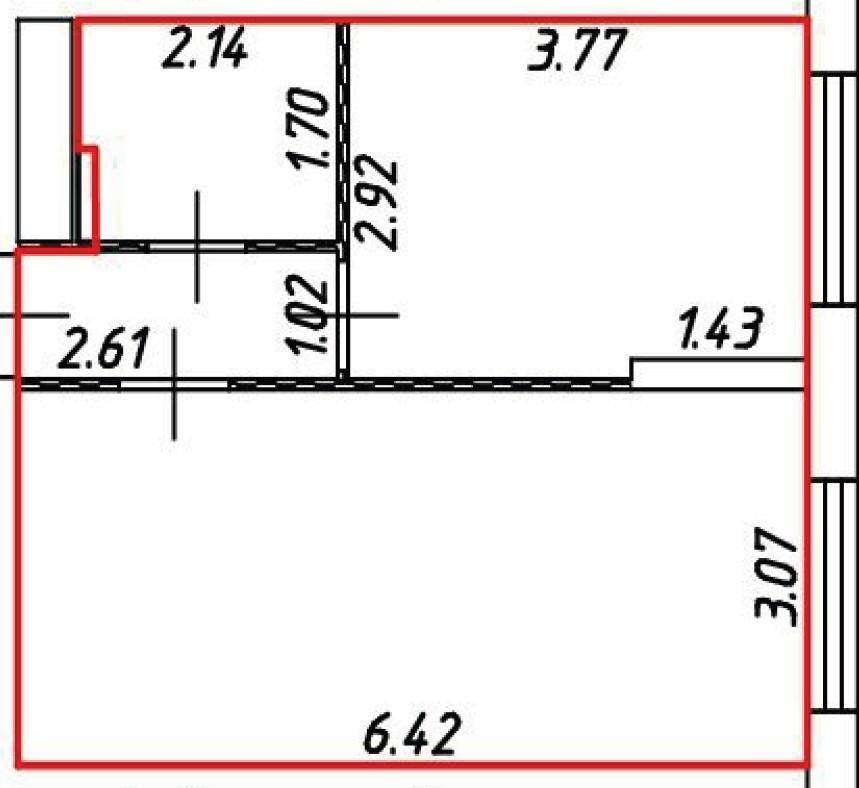 1-комнатная 36.7 м2 в ЖК undefined корпус null этаж 1