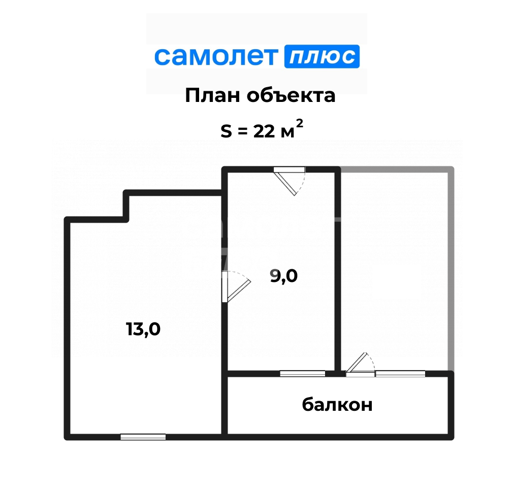 Студия 22 м2 в ЖК undefined корпус null этаж 2