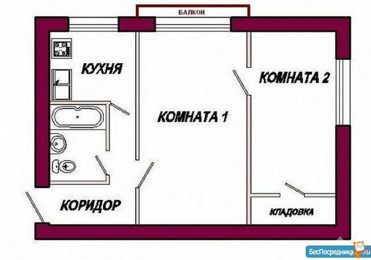 2-комнатная 42.8 м2 в ЖК undefined корпус null этаж 4
