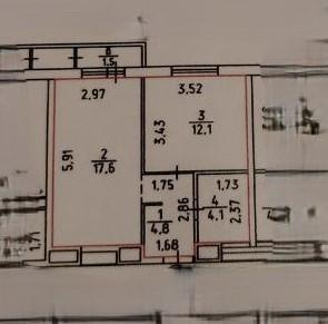 2-комнатная 38.6 м2 в ЖК undefined корпус null этаж 5