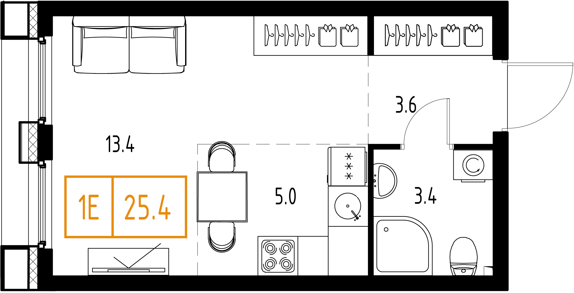 Студия 25 м2 в ЖК Skolkovo One корпус null этаж 3