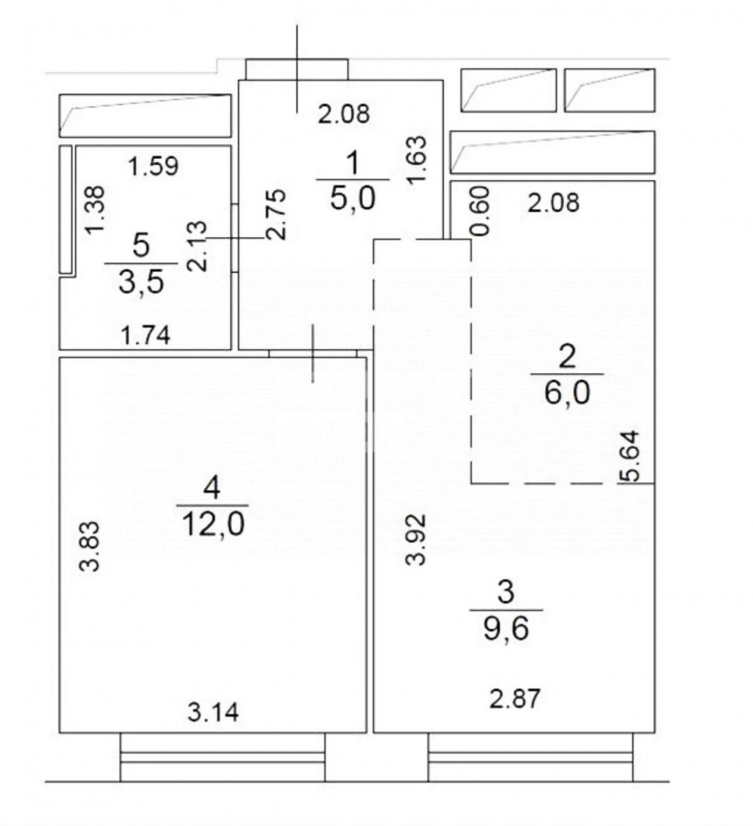 2-комнатная 36.1 м2 в ЖК undefined корпус null этаж 3