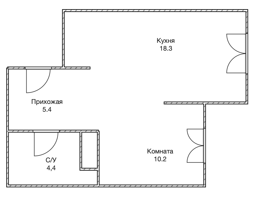 1-комнатная 38 м2 в ЖК undefined корпус null этаж 15