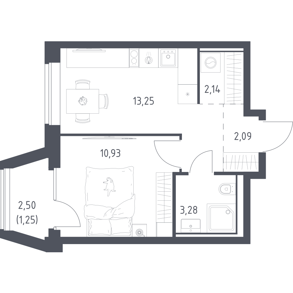 1-комнатная 32 м2 в ЖК Литературный Квартал корпус null этаж 4