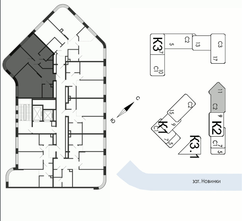 3-комнатная 72.4 м2 в ЖК undefined корпус null этаж 4