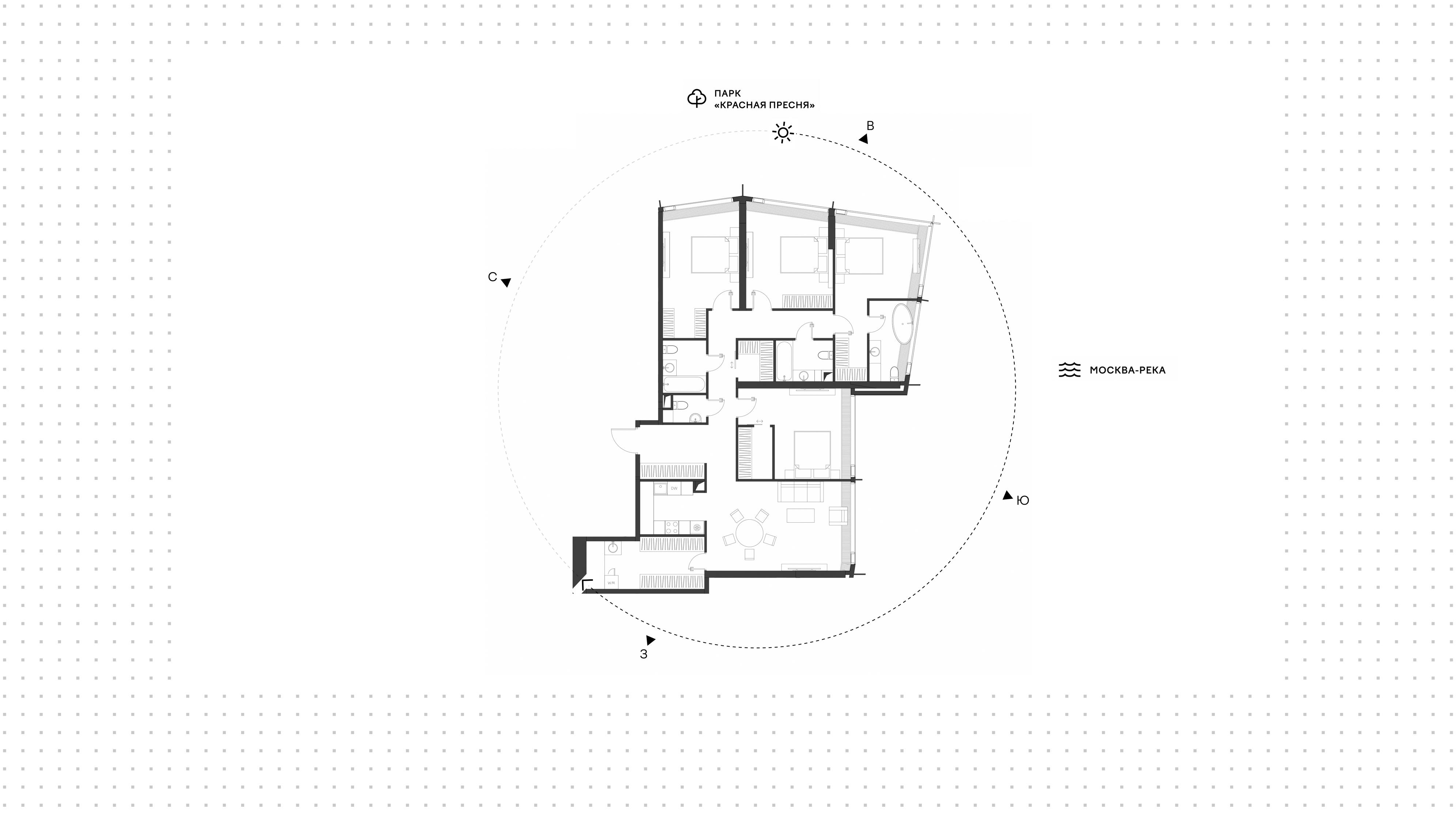 4-комнатная 158 м2 в ЖК Дом Дау корпус null этаж 40
