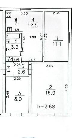 3-комнатная 55 м2 в ЖК undefined корпус null этаж 2
