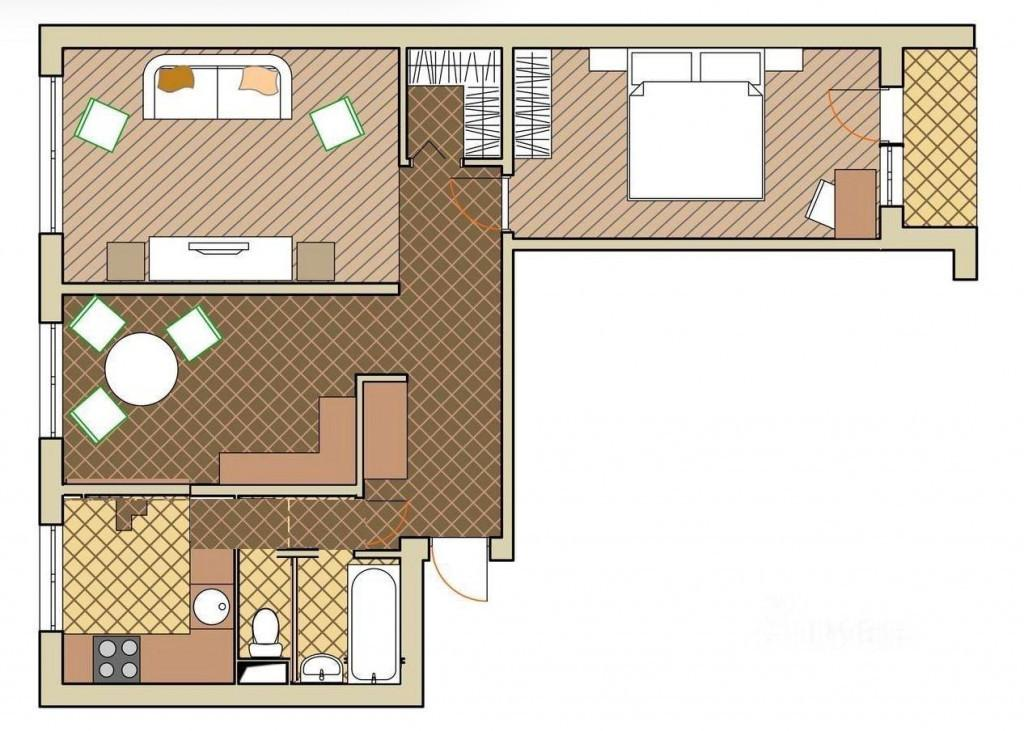 3-комнатная 60 м2 в ЖК undefined корпус null этаж 8